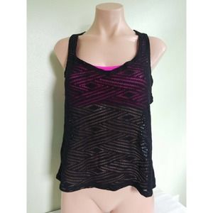 Go by Gossip black pink layered tankini top 2in1 size S